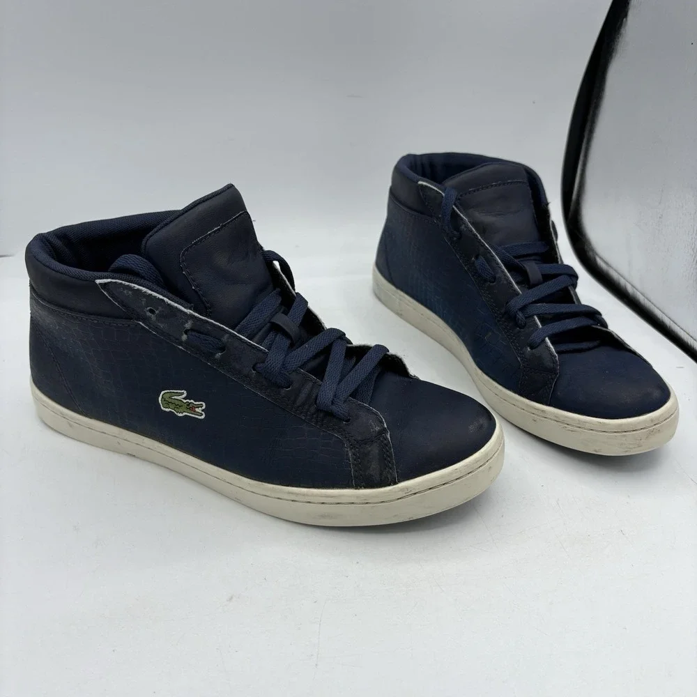 Lacoste Shoes Mens Size 8.5 Straightset Navy Blue Sneakers